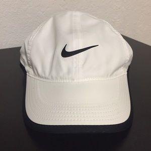 NIKE white Featherlight Dri Fit Adjustable Hat